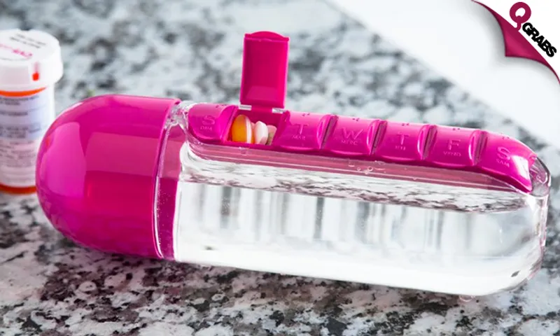 Water Bottle with Pill Organizer!
